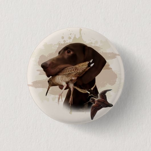 German Shorthaired Pointer,kurzhaar, Tapestry Post 缶バッジ (正面)