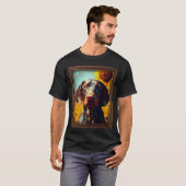 German Shorthaired Pointer Painting Sunflower Flow Tシャツ (正面フル)