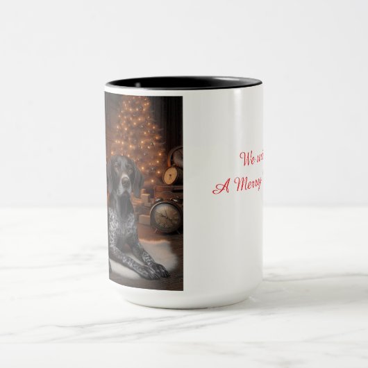 German Shorthaired Pointer Pair Christmas Mug Cup マグカップ (中央)