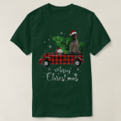 German Shorthaired Pointer Ride Red Truck Christma Tシャツ (デザイン正面)