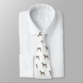 German Shorthaired Pointer Silhouette plaid ネクタイ (タイ)