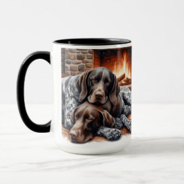 German Shorthaired Pointer Sleeping Christmas Mug マグカップ