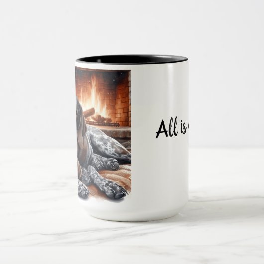 German Shorthaired Pointer Sleeping Christmas Mug マグカップ (中央)