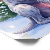 German Shorthaired Pointer Snowy Gate Santa Hat ポスター (コーナー)