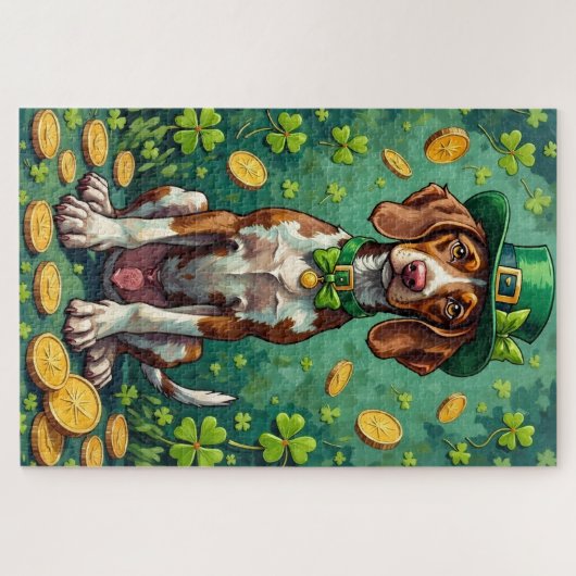 German Shorthaired Pointer St Patrick’s Day ジグソーパズル (横)