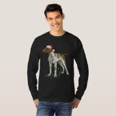 German Shorthaired Pointer Tangled In Christmas Li Tシャツ (正面フル)
