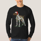 German Shorthaired Pointer Tangled In Christmas Li Tシャツ (正面)