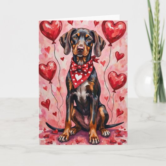German Shorthaired Pointer Valentine’s Day カード (正面)