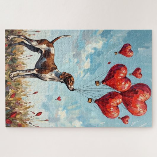 German Shorthaired Pointer Valentine's Day Heart  ジグソーパズル (横)