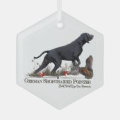 German Shorthaired Pointer, ZACHAR Tapestry Poster ガラスオーナメント (正面)