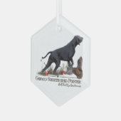 German Shorthaired Pointer, ZACHAR Tapestry Poster ガラスオーナメント (正面左)