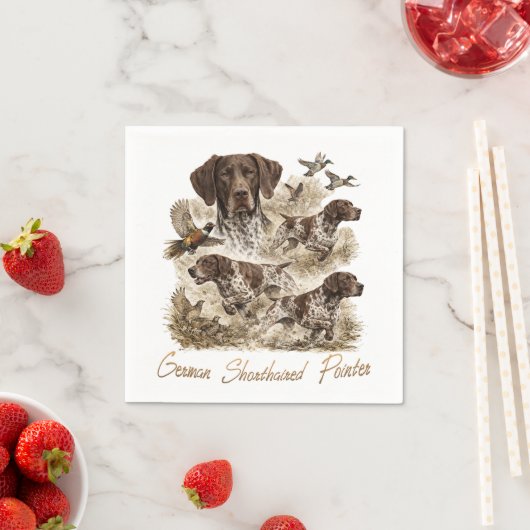 German Shorthaired Pointers  スタンダードカクテルナプキン (インサイチュ)