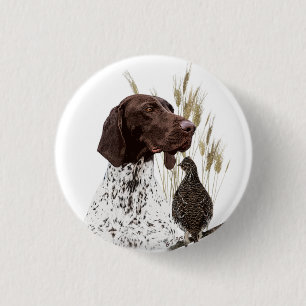 German Shorthased Pointers(GSP)はがきコーヒー 缶バッジ