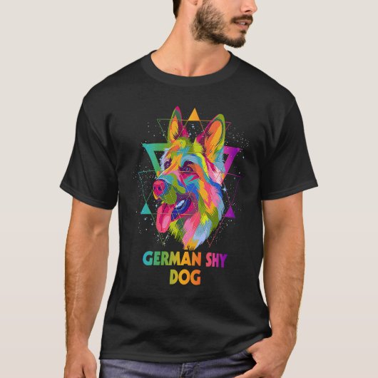 German Shy Dog German Shepherd Animal Pun Shepard Tシャツ (正面)