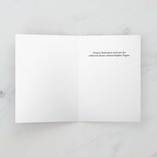 German Sympathy Beileid Purple Lilies カード (内部)