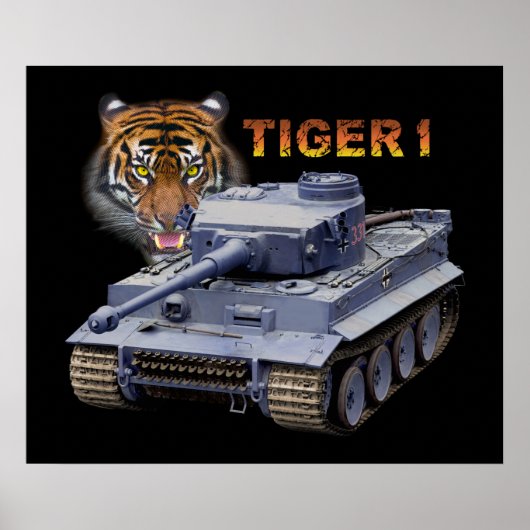 German Tiger 1 Tank ポスター (正面)
