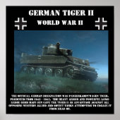German Tiger II Heavy Tank - World War II Print ポスター (正面)