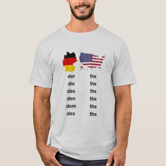 German vs. English DirtyDas Der Die Das The  Tシャツ (正面)