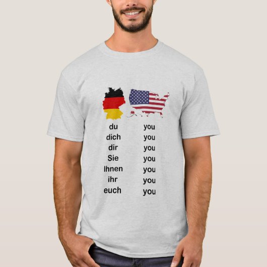 German vs. English - You - YouDich Tシャツ (正面)