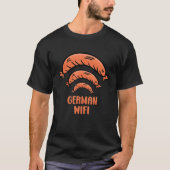 German Wifi Simplified Sausage Wurst Tシャツ (正面)