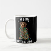 German Wirehaired Inter I'm Fine Everything Is Fin コーヒーマグカップ (左)