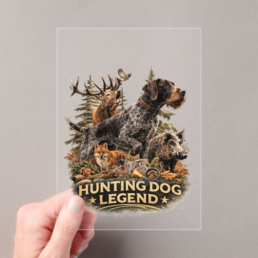 German Wirehaired Pointer アクリル招待状 (インサイチュ (ポータブル))