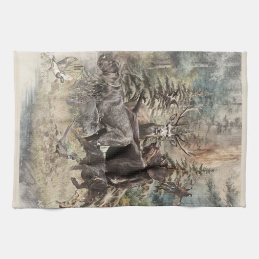 German Wirehaired Pointer キッチンタオル (横)
