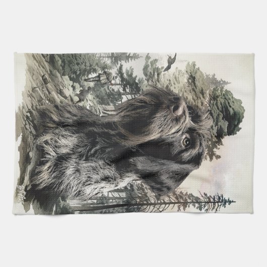 German Wirehaired Pointer キッチンタオル (横)