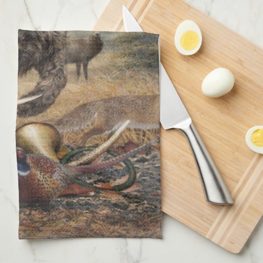 German Wirehaired Pointer キッチンタオル (四つ折り)