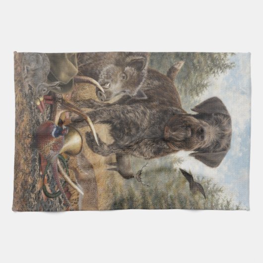 German Wirehaired Pointer キッチンタオル (横)