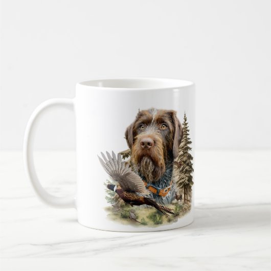 German Wirehaired Pointer コーヒーマグカップ (左)