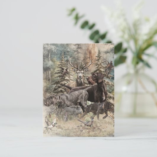 German Wirehaired Pointer シーズンポストカード (スタンド正面)