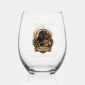 German Wirehaired Pointer ステムなしワイングラス (裏面)
