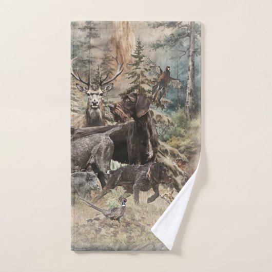 German Wirehaired Pointer バスタオルセット (ハンドタオル)