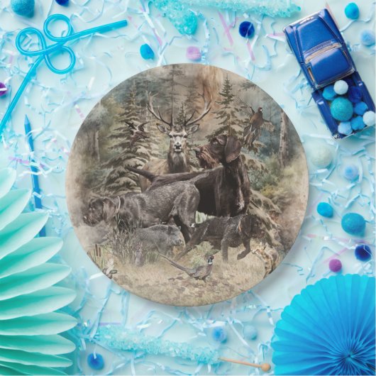 German Wirehaired Pointer ペーパープレート (パーティー)