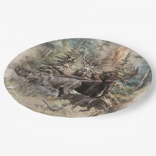 German Wirehaired Pointer ペーパープレート (アングル)