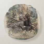 German Wirehaired Pointer ラウンドクッション (正面)