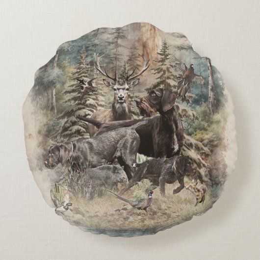 German Wirehaired Pointer ラウンドクッション (裏面)