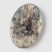 German Wirehaired Pointer ラージ壁時計 (傾斜)