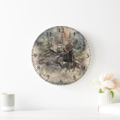 German Wirehaired Pointer ラージ壁時計 (ホーム)