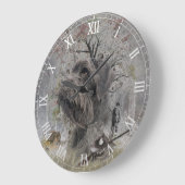German Wirehaired Pointer ラージ壁時計 (傾斜)