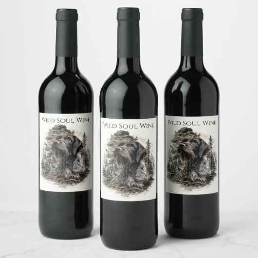 German Wirehaired Pointer ワインラベル (ボトル)