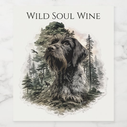 German Wirehaired Pointer ワインラベル (シングルラベル)