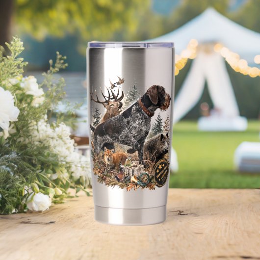 German Wirehaired Pointer 保温保冷タンブラー (ウェディング (回転後))