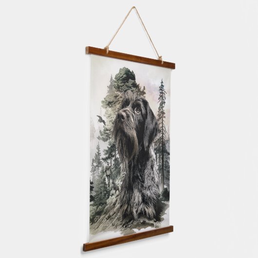 German Wirehaired Pointer 吊り下げ型タペストリー (傾斜あり)