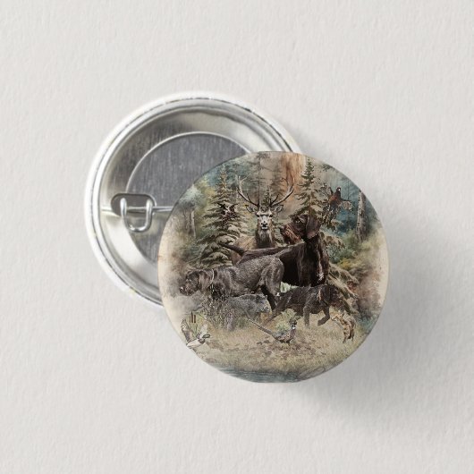 German Wirehaired Pointer 缶バッジ (正面&裏面)