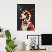 German Wirehaired Pointer Astronaut Poster, German ポスター (ホームオフィス)