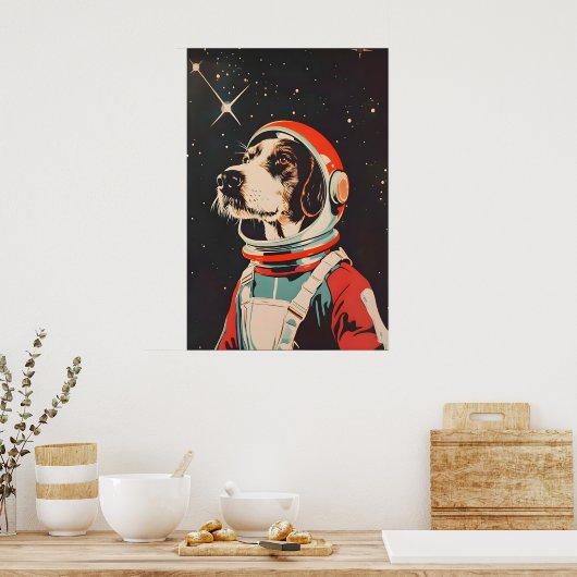 German Wirehaired Pointer Astronaut Poster, German ポスター (キッチン)