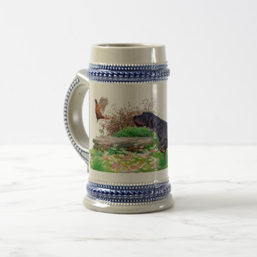 German Wirehaired Pointer Beer Stein ビールジョッキ (正面左)