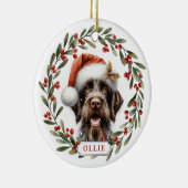 German Wirehaired Pointer Ceramic Circle Ornament セラミックオーナメント (右)